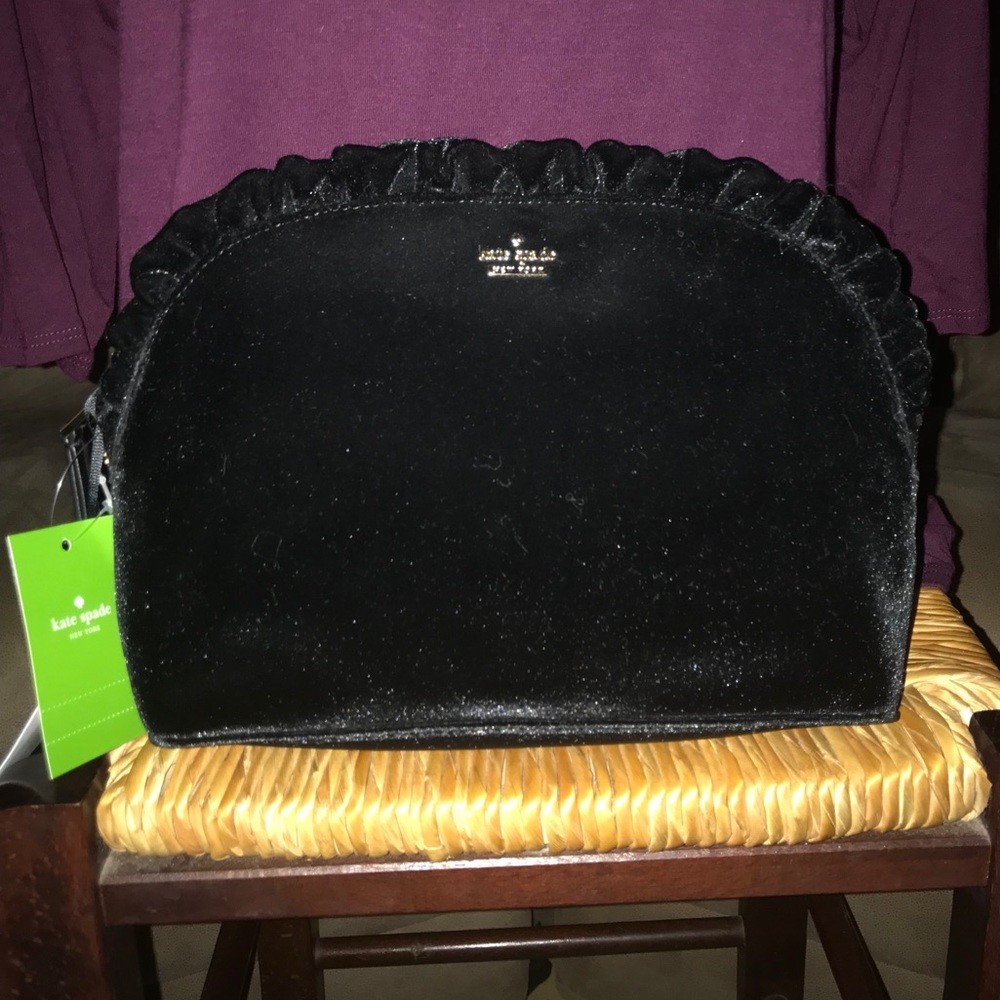 New with tags Kate Spade velvet clutch.
